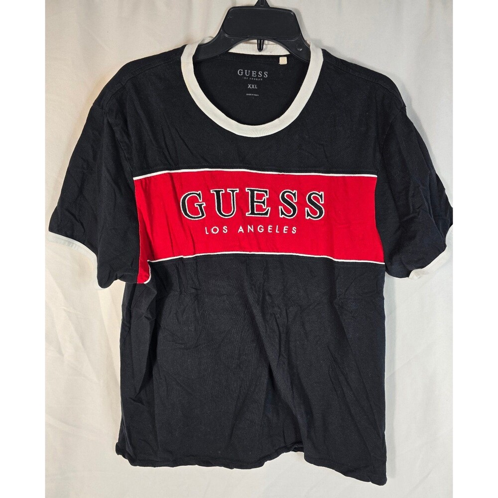 GUESS Los Angeles Black & Red Ringer T-Shirt Size XXL